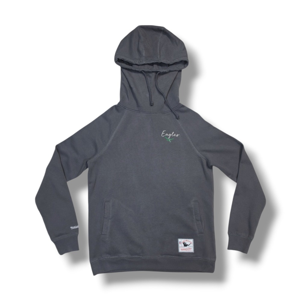 Philadelphia Eagles Gray Pullover Hoodie NFL Mitchell & Ness Women's M